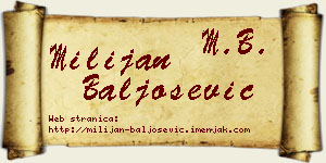 Milijan Baljošević vizit kartica